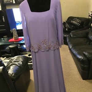 Lilac beaded Chiffon dress